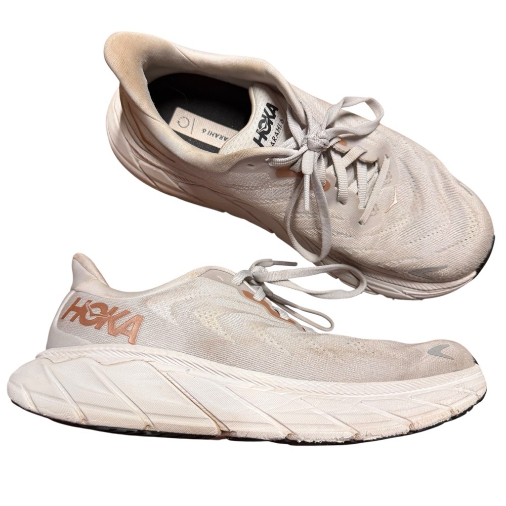 Hoka One One Arahi 6 Sneakers Womens 7.5B 1123195 NCRG Nimbus Cloud Rose Gold